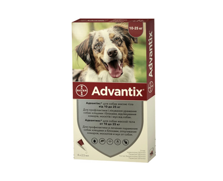 Краплі Bayer Advantix Адвантікс 10-25 кг для собак 2,5мл (1 піпетка)