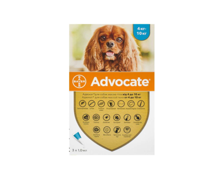 Краплі Bayer Advocate Адвокат 4-10 кг для собак (1 піпетка)