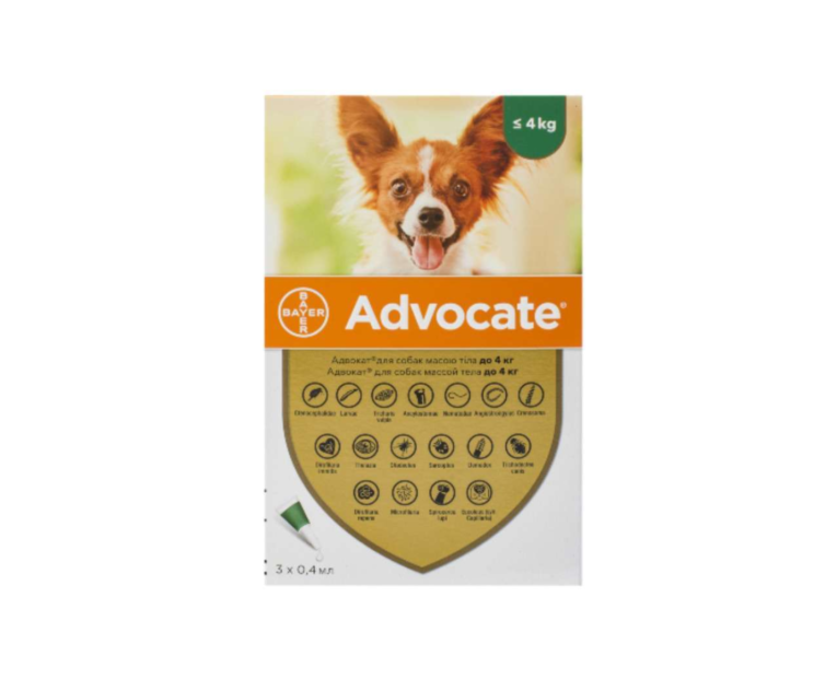 Краплі Bayer Advocate Адвокат до 4 кг для собак (1 піпетка)