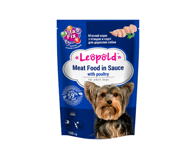 Вологий корм Леопольд М’ясний корм для собак в соусі з птицею 100 г